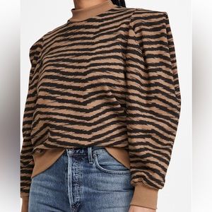 Agolde Folded Sleeve Fashionable Serpentine Sweatshirt Size S